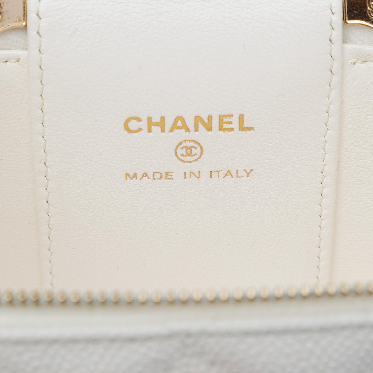 Chanel Mini Quilted Caviar CC Sweetheart Vanity Case with Chain