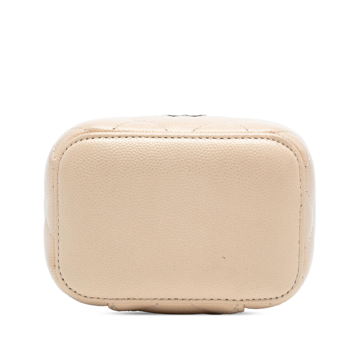 Chanel Mini Quilted Iridescent Caviar Pearl On Top Vanity Case With Chain