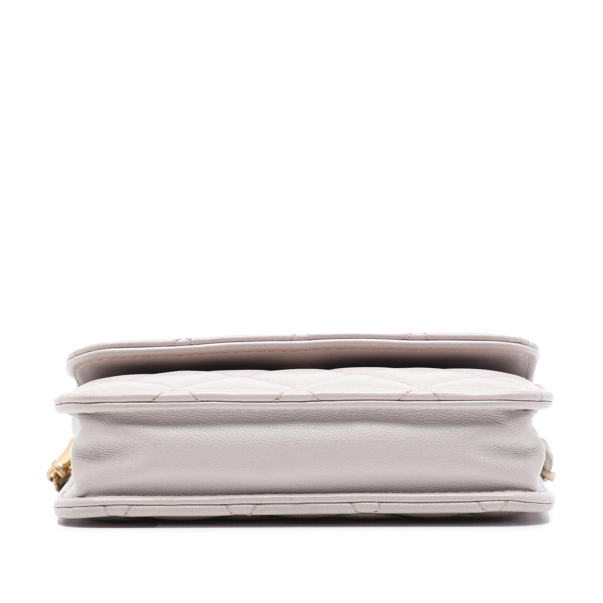 Chanel Mini Quilted Lambskin Pearl Crush Clutch with Chain