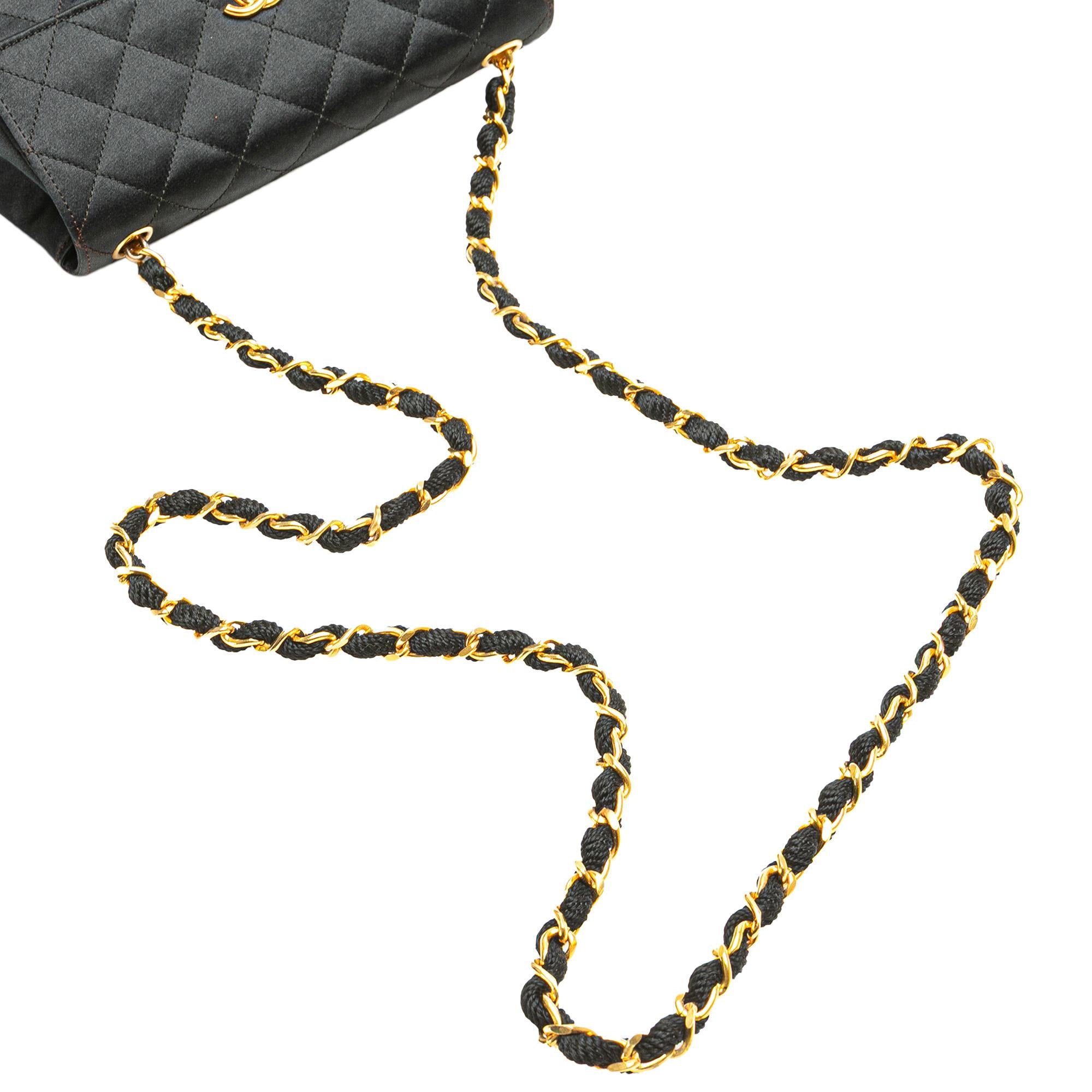 Chanel Mini Rectangular CC Quilted Satin Flap