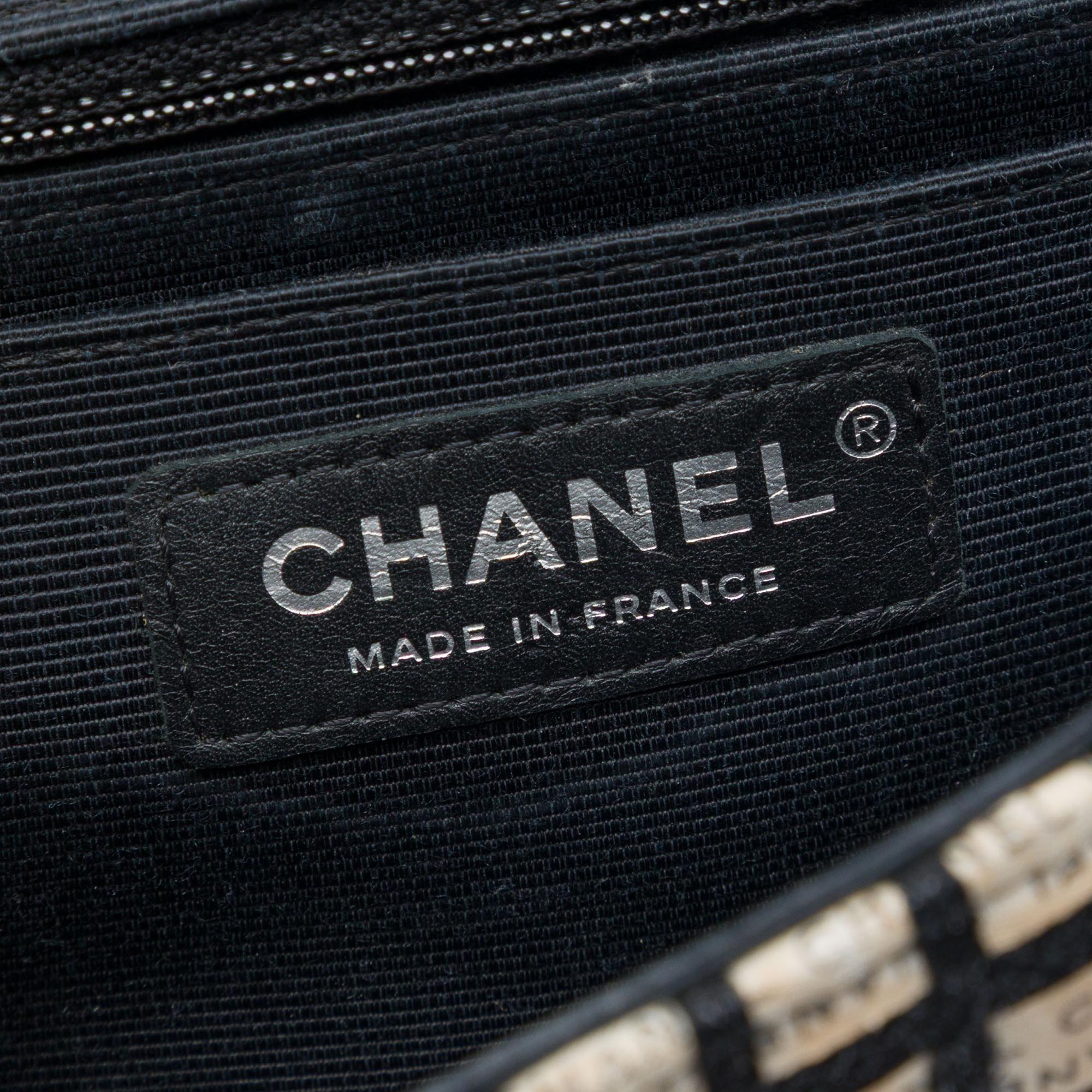 Chanel Mini Rectangular Tweed  and Ribbon Logo Single Flap