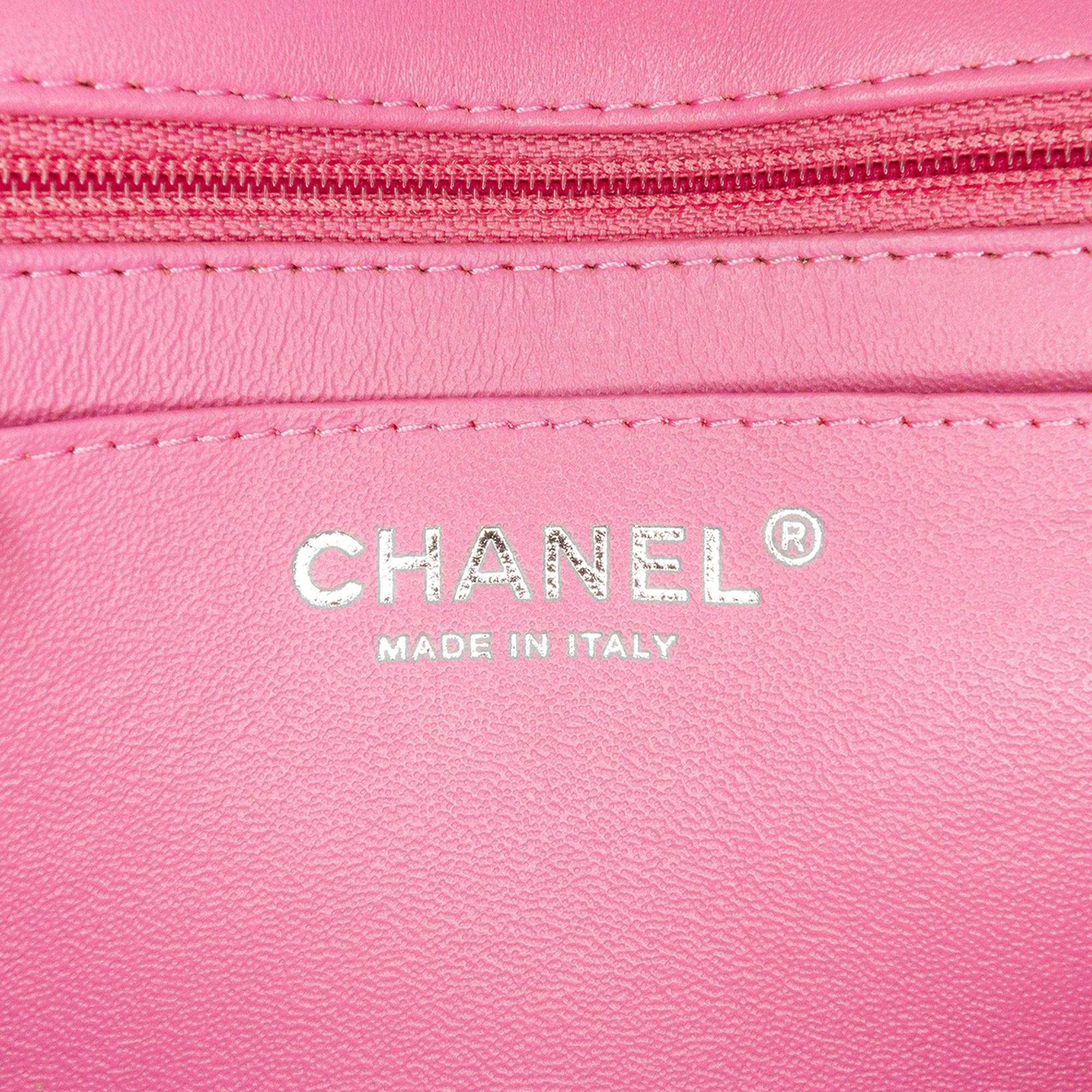 Chanel Mini Square Classic Chevron Lambskin Single Flap