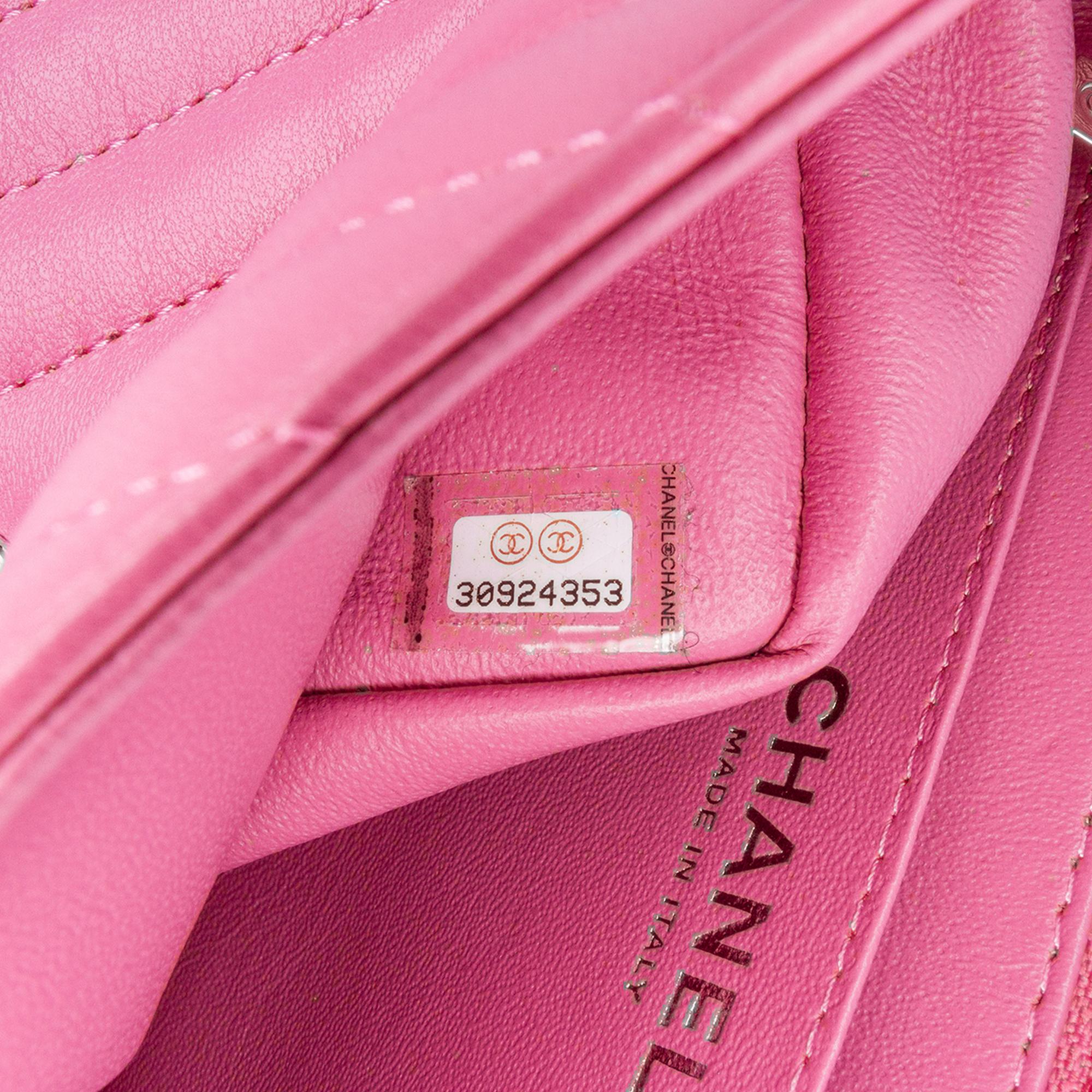 Chanel Mini Square Classic Chevron Lambskin Single Flap