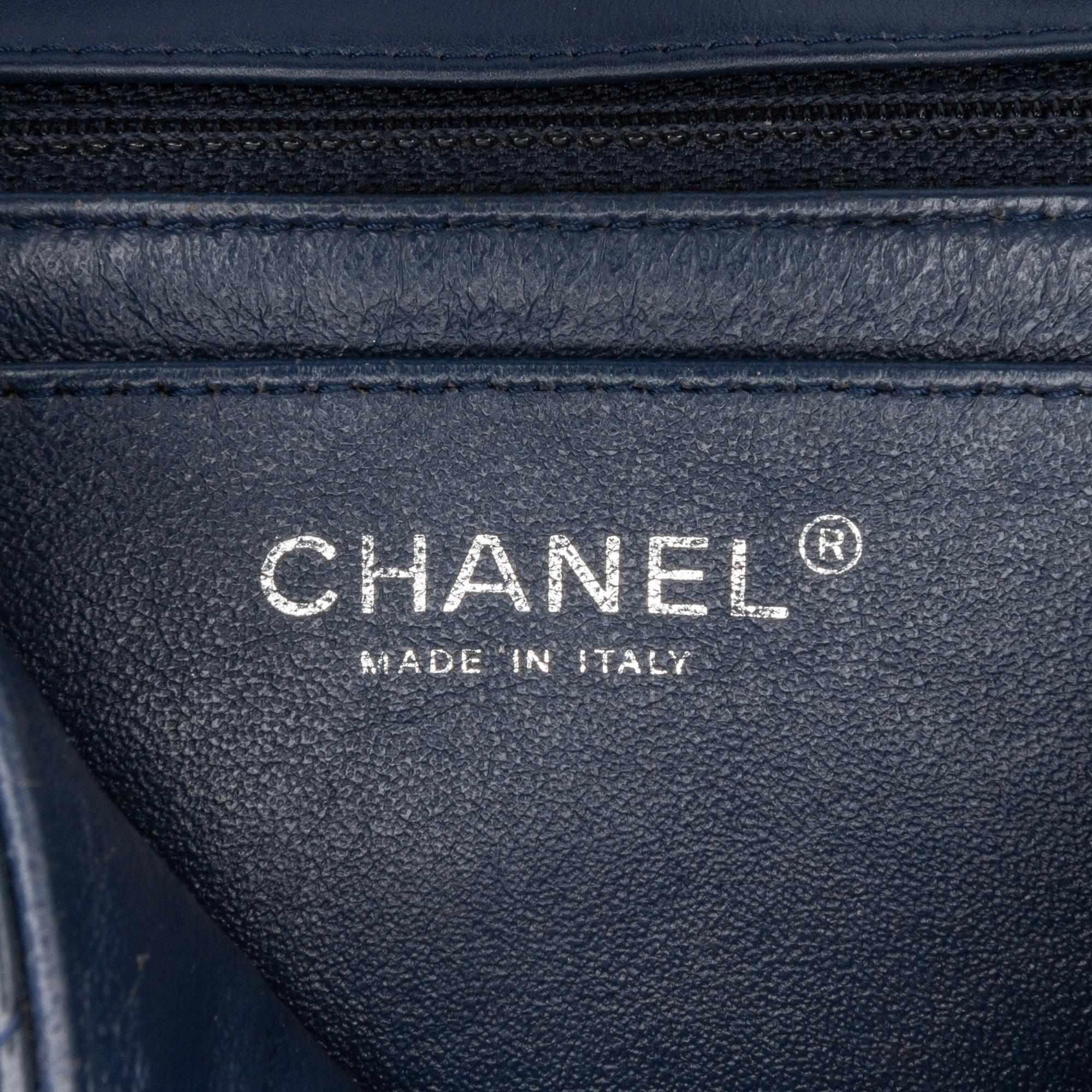 Chanel Mini Square Classic Chevron Patent Flap