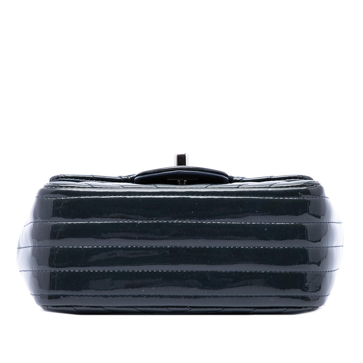 Chanel Mini Square Classic Chevron Patent Single Flap