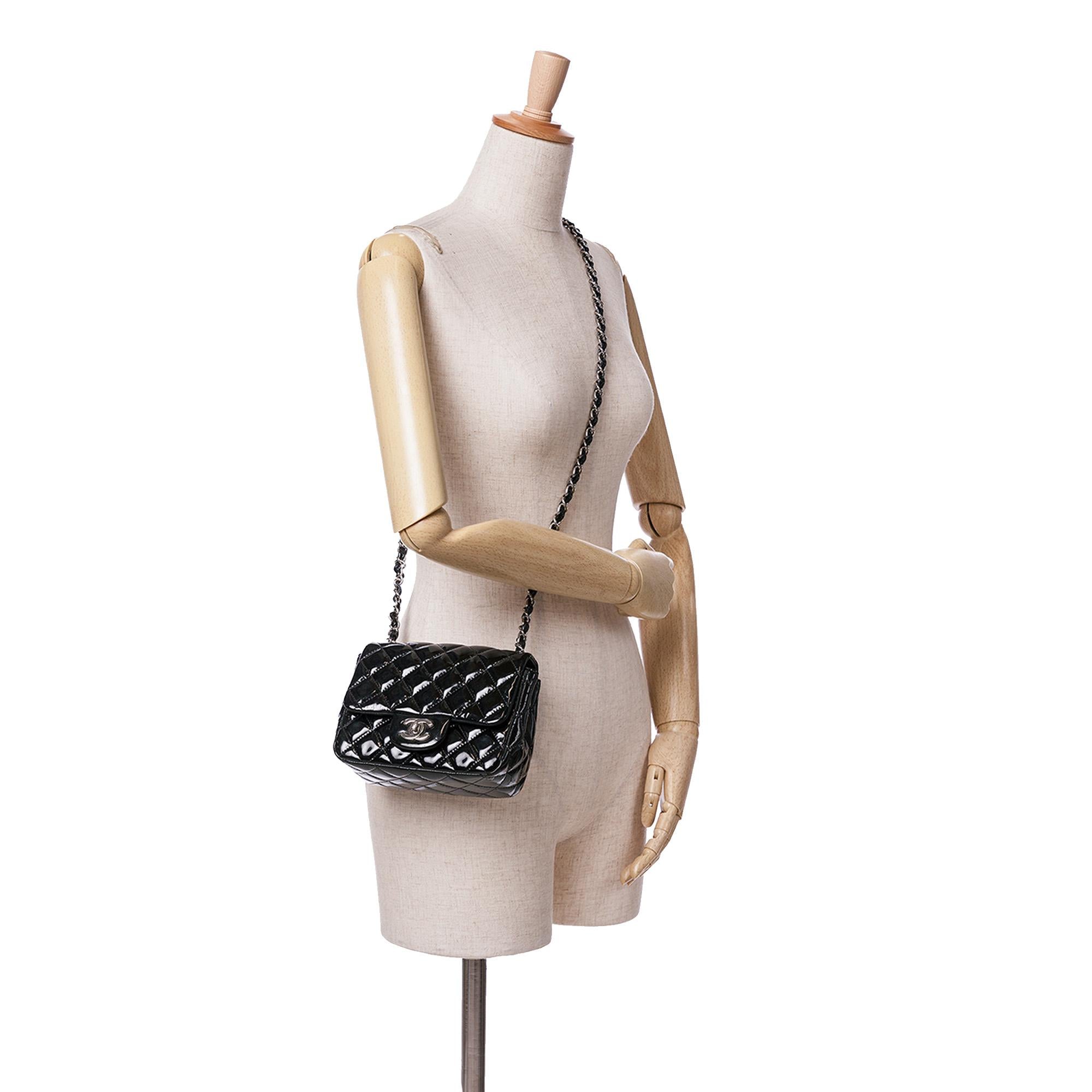 Chanel Mini Square Classic Patent Single Flap