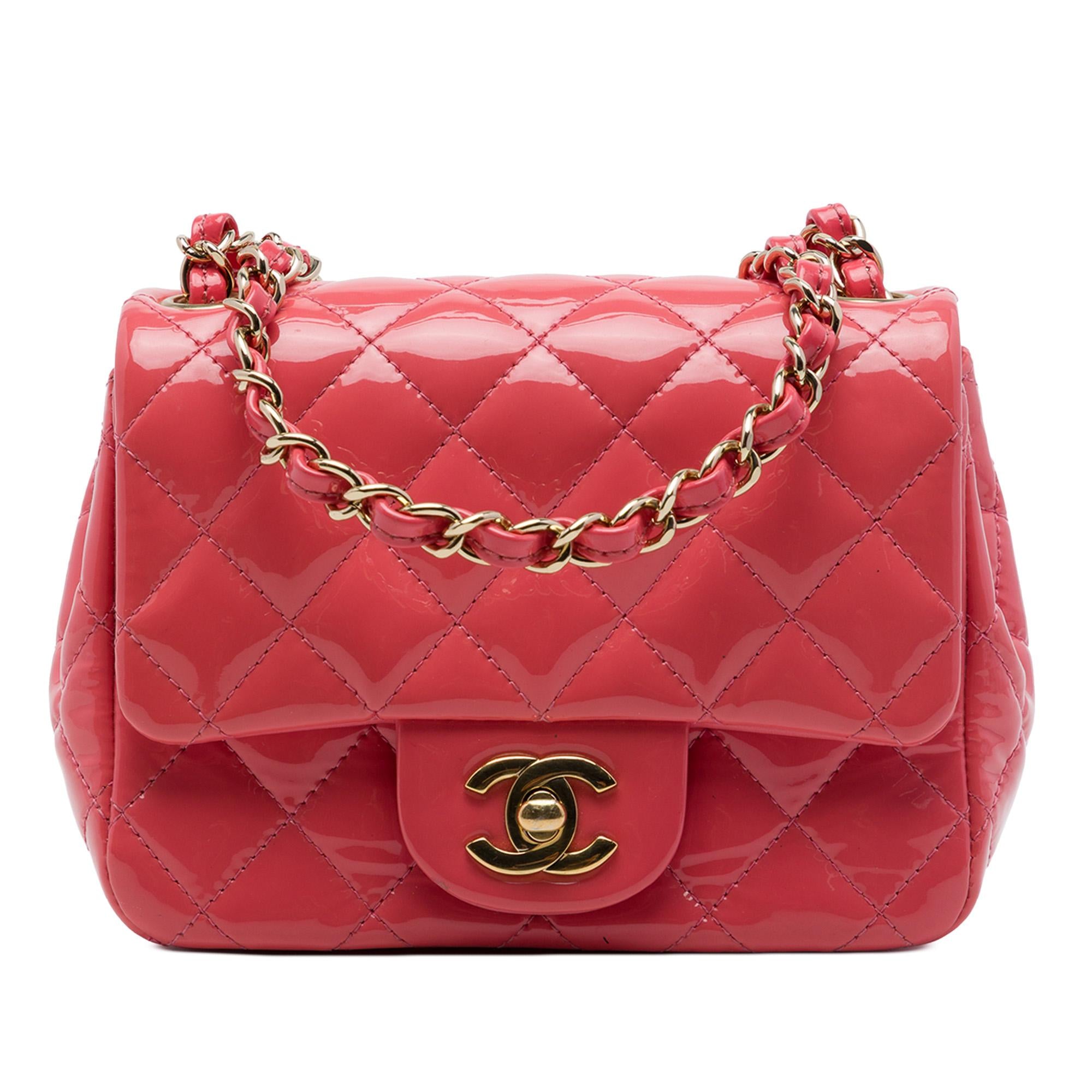 Chanel Mini Square Classic Patent Single Flap