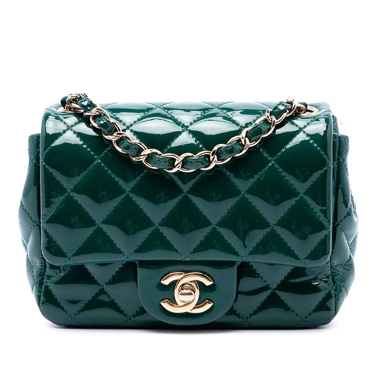 Chanel Mini Square Classic Patent Single Flap