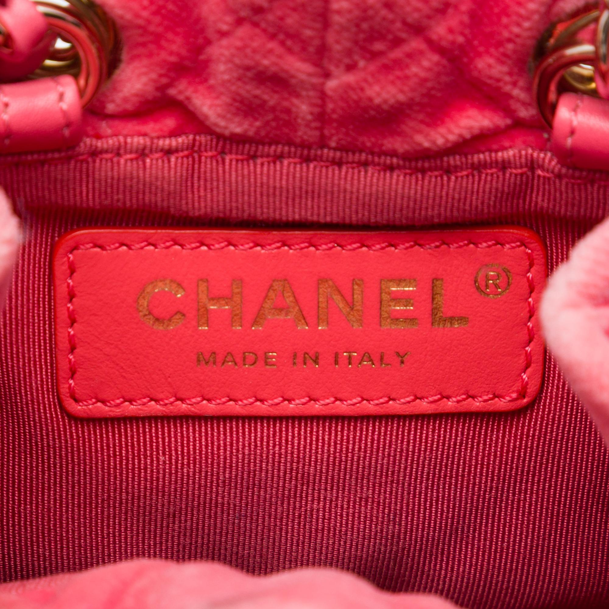 Chanel Mini Velvet Crystal Pearl Crush Bucket Bag