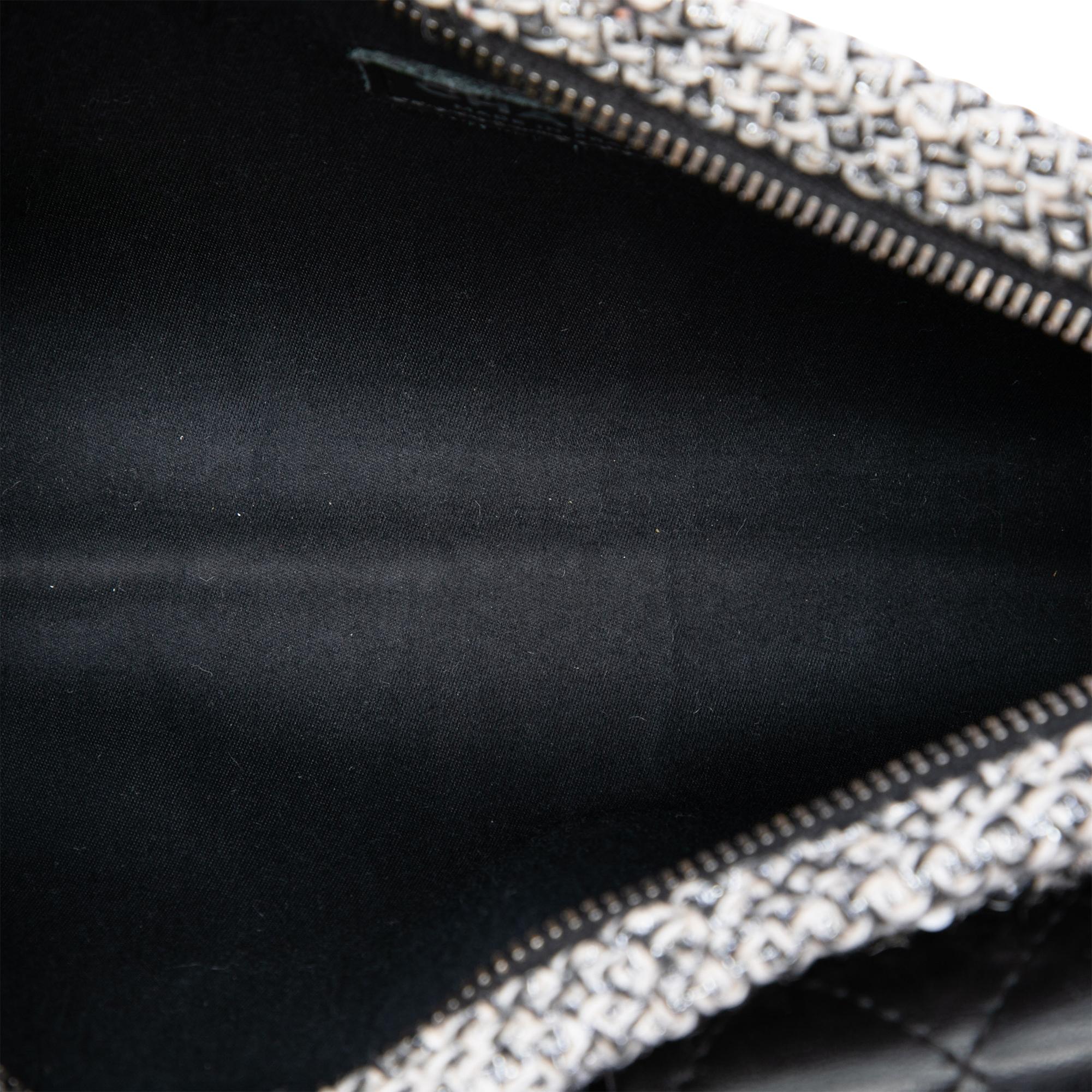 Chanel Monochrome Tweed Embellished Mineral Nights Pochette Wristlet