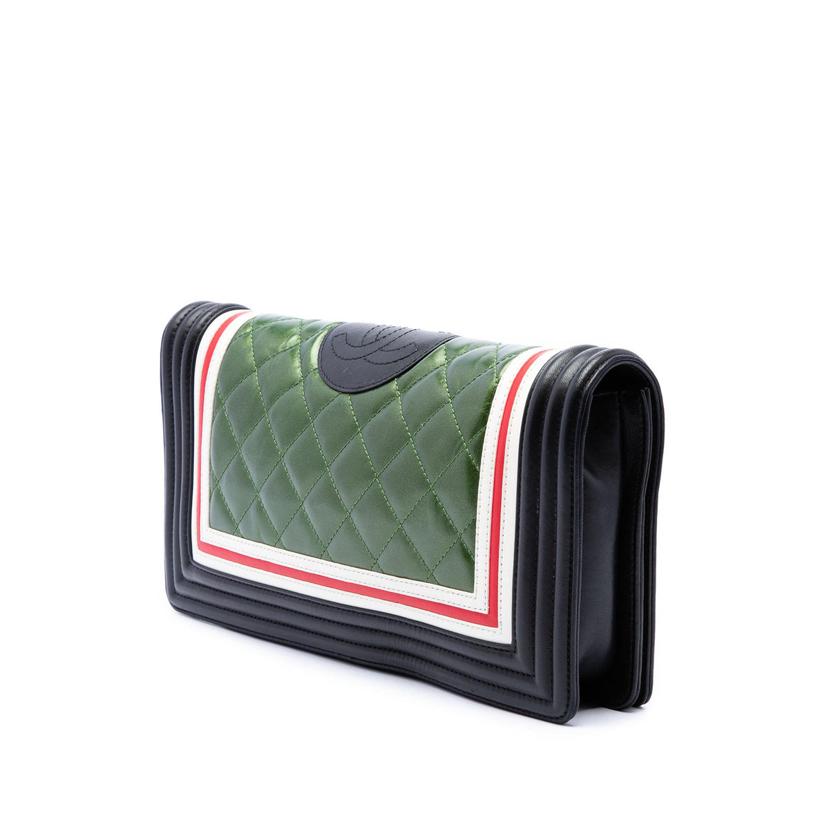 Chanel Multicolor Quilted Lambskin Crest East West Boy Flap