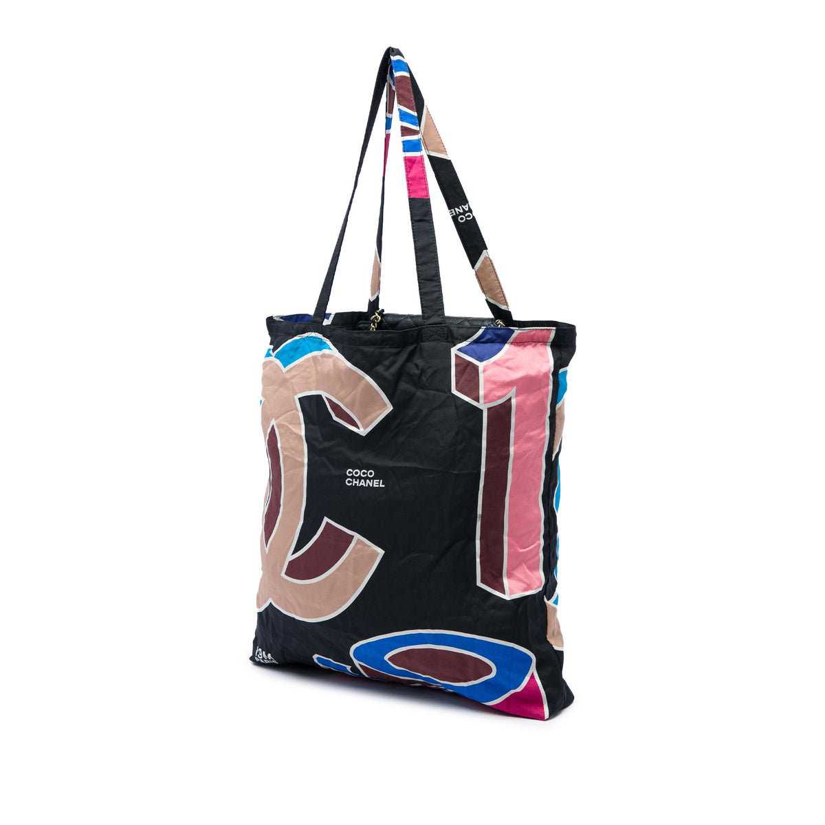 Chanel Nylon Graffiti Foldable Shopping Tote in Caviar Flap