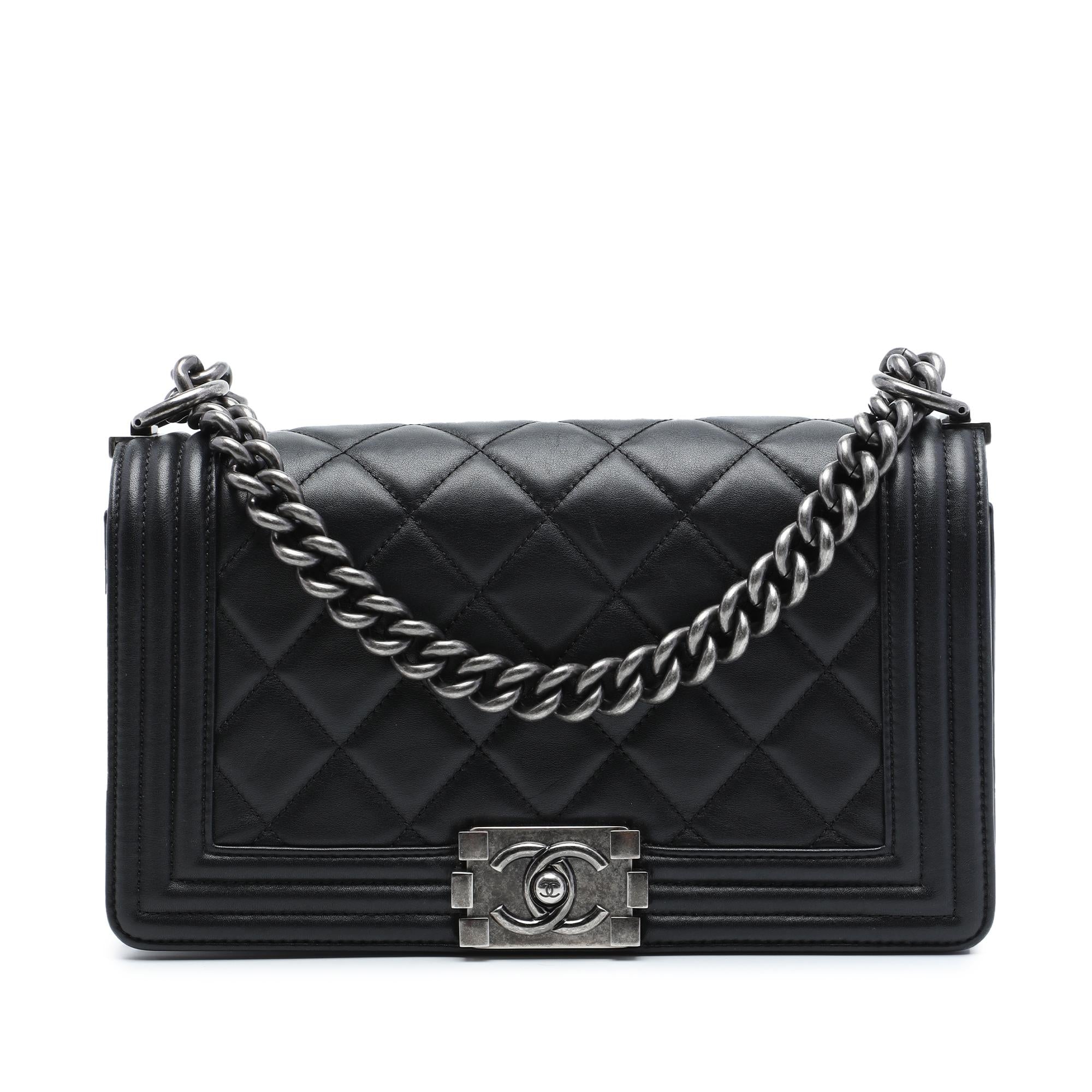 Chanel Old Medium Quilted Lambskin Boy Flap