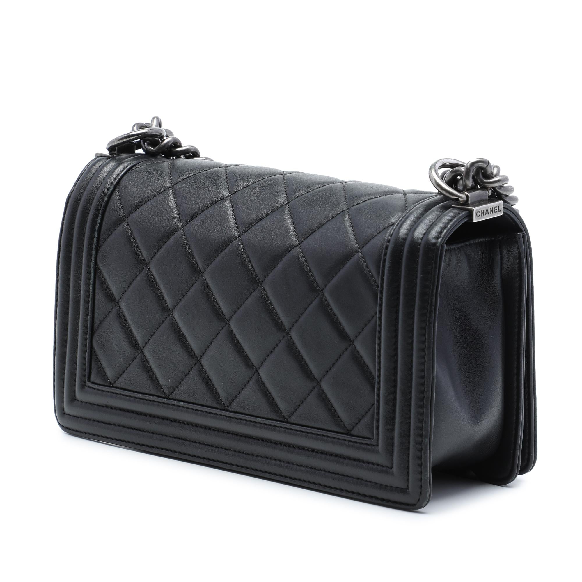 Chanel Old Medium Quilted Lambskin Boy Flap