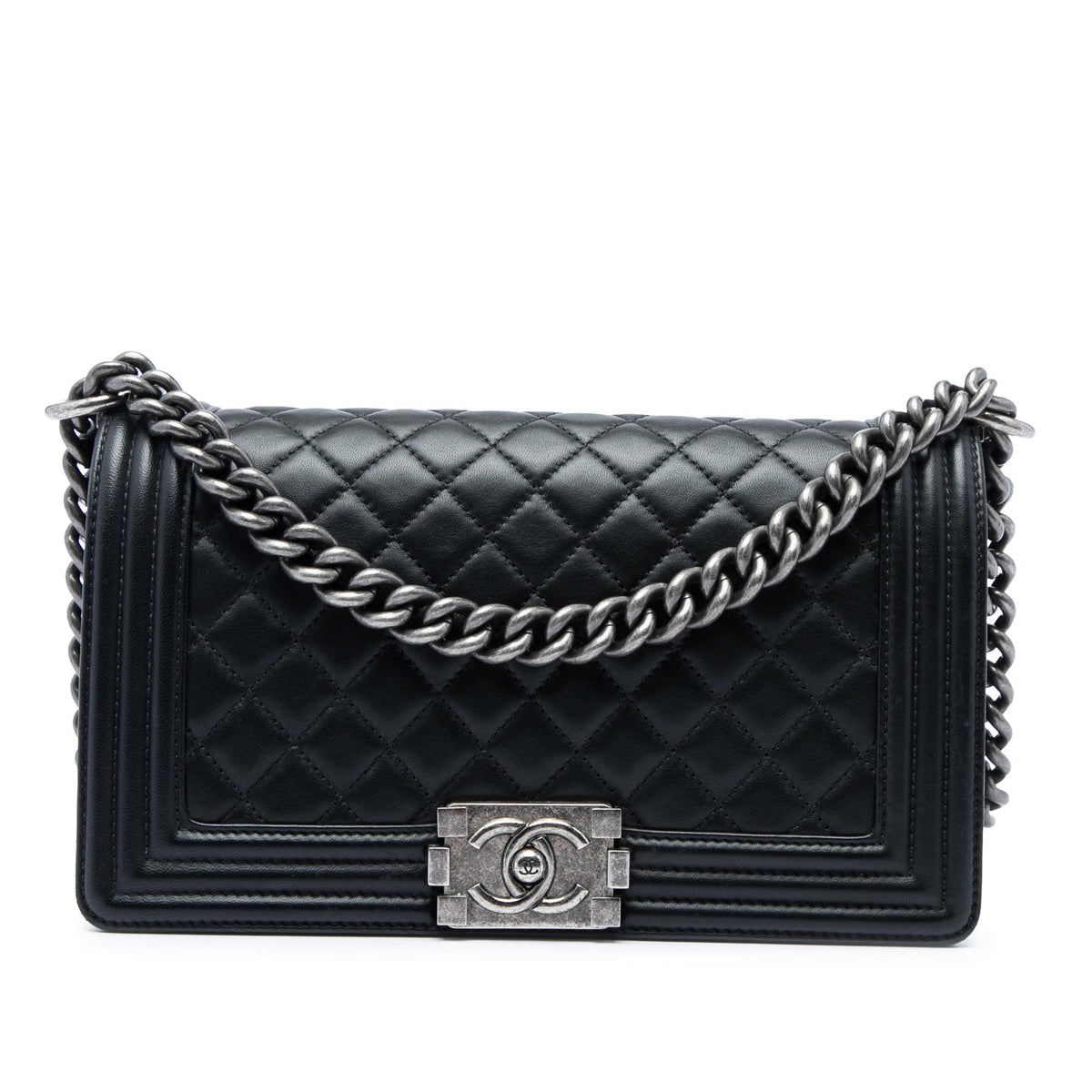 Chanel Old Medium Quilted Lambskin Boy Flap