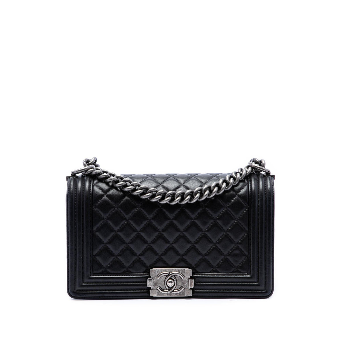 Chanel Old Medium Quilted Lambskin Boy Flap