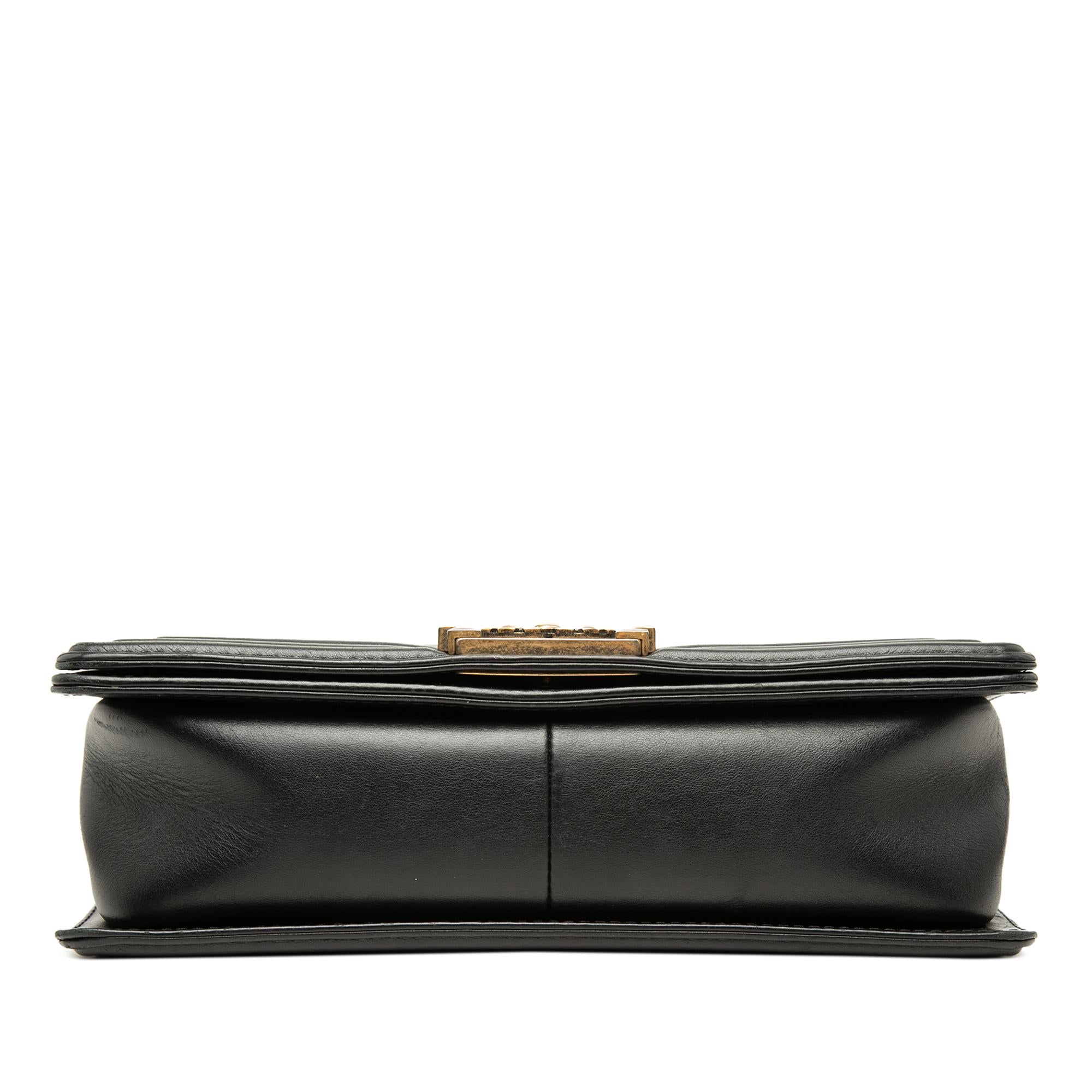 Chanel Old Medium Quilted Lambskin Gripoix Boy Flap