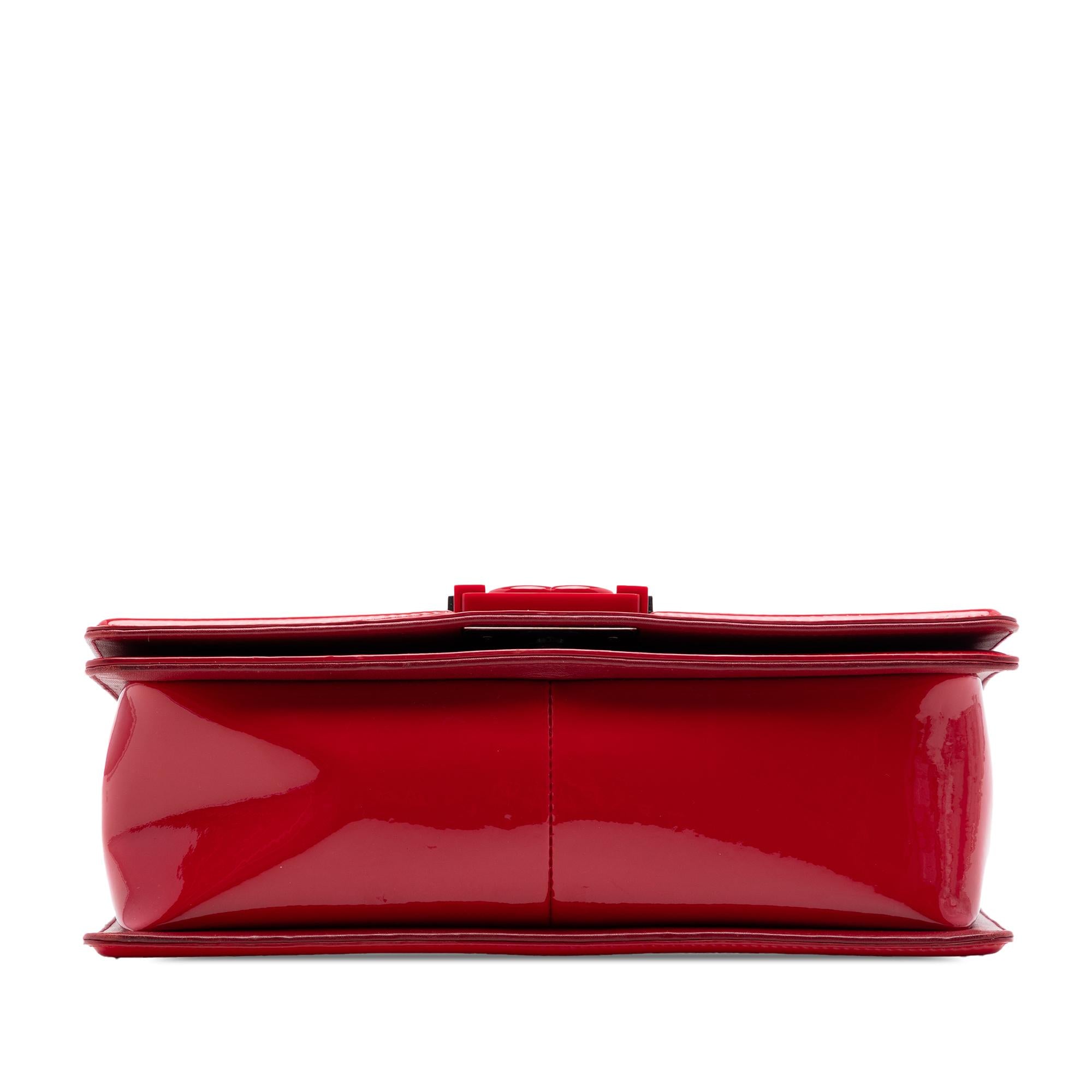 Chanel Old Medium Quilted Patent Acrylic Boy Flap
