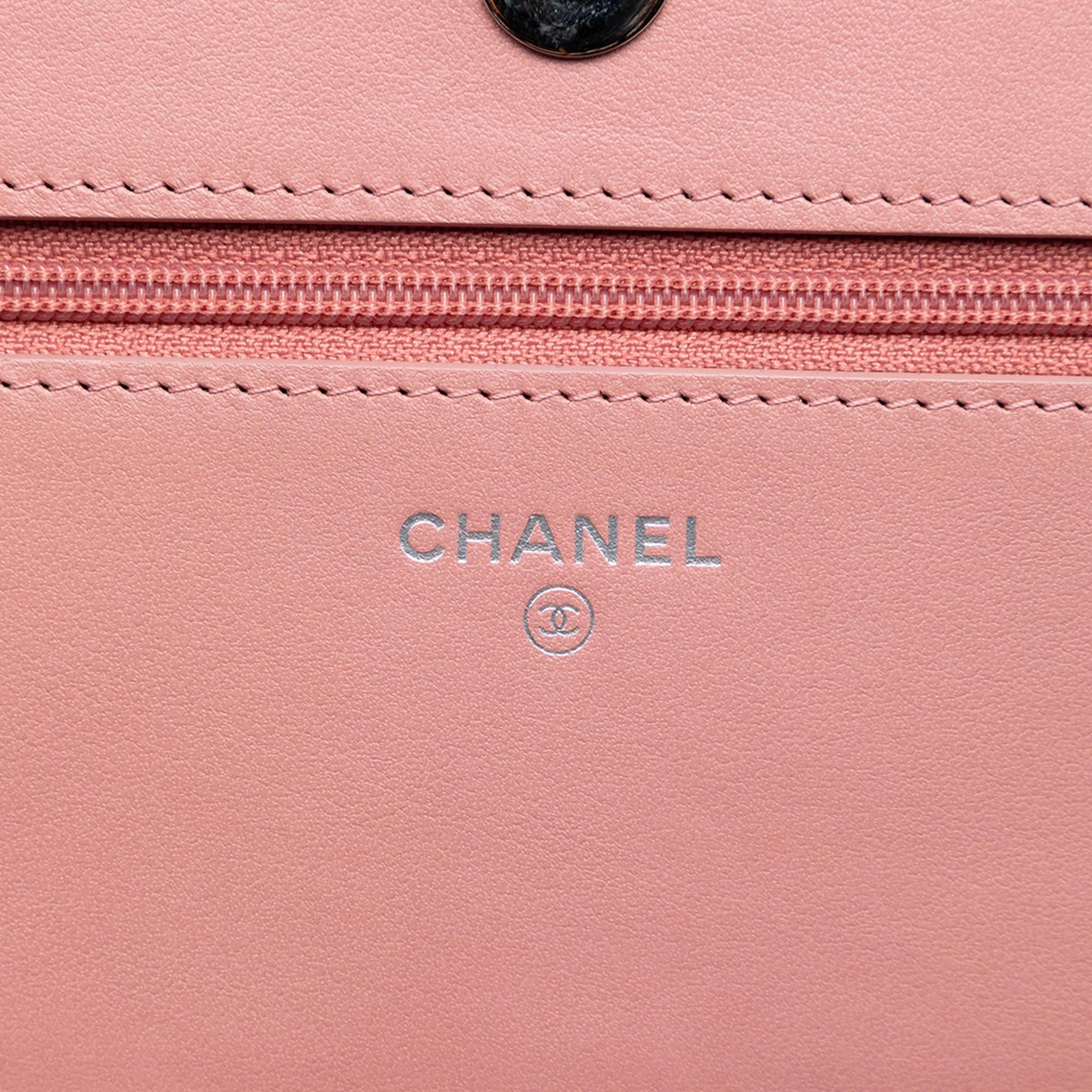 Chanel Ombre Patent and Aged Calfskin Crystal Wallet On Chain