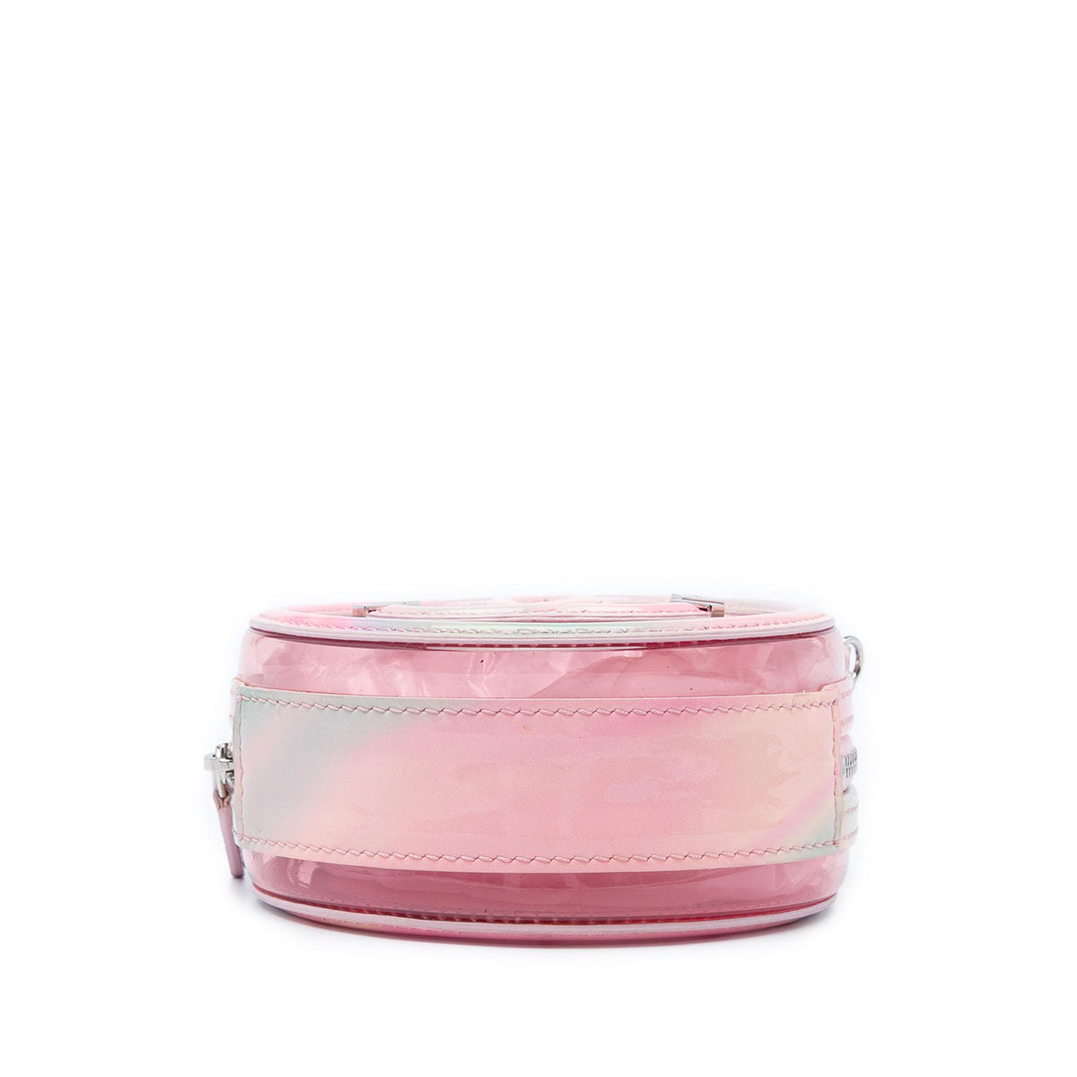 Chanel PVC and Lambskin CC Filigree Round Clutch with Chain