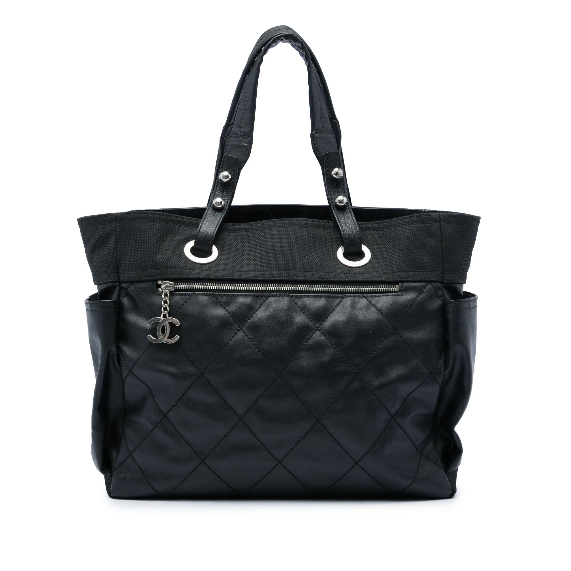 Chanel Paris Biarritz Large Quilted Coated Canvas and Nylon Tote