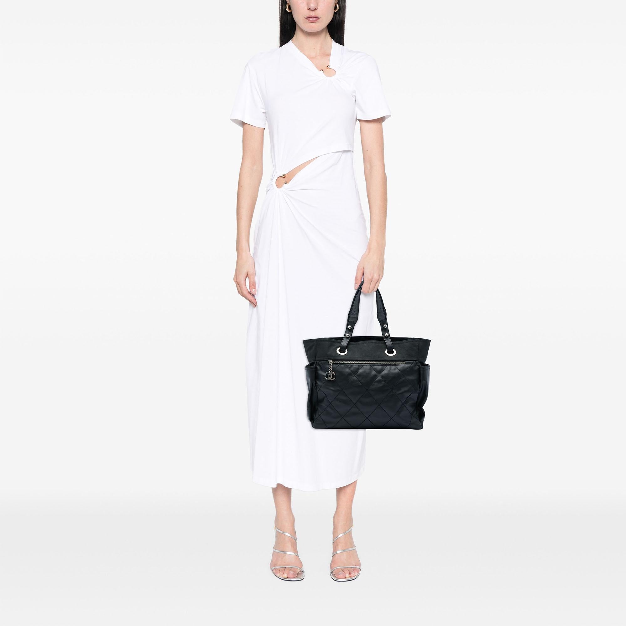 Chanel Paris Biarritz Large Quilted Coated Canvas and Nylon Tote