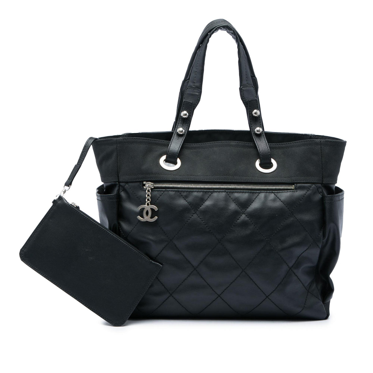 Chanel Paris Biarritz Large Quilted Coated Canvas and Nylon Tote
