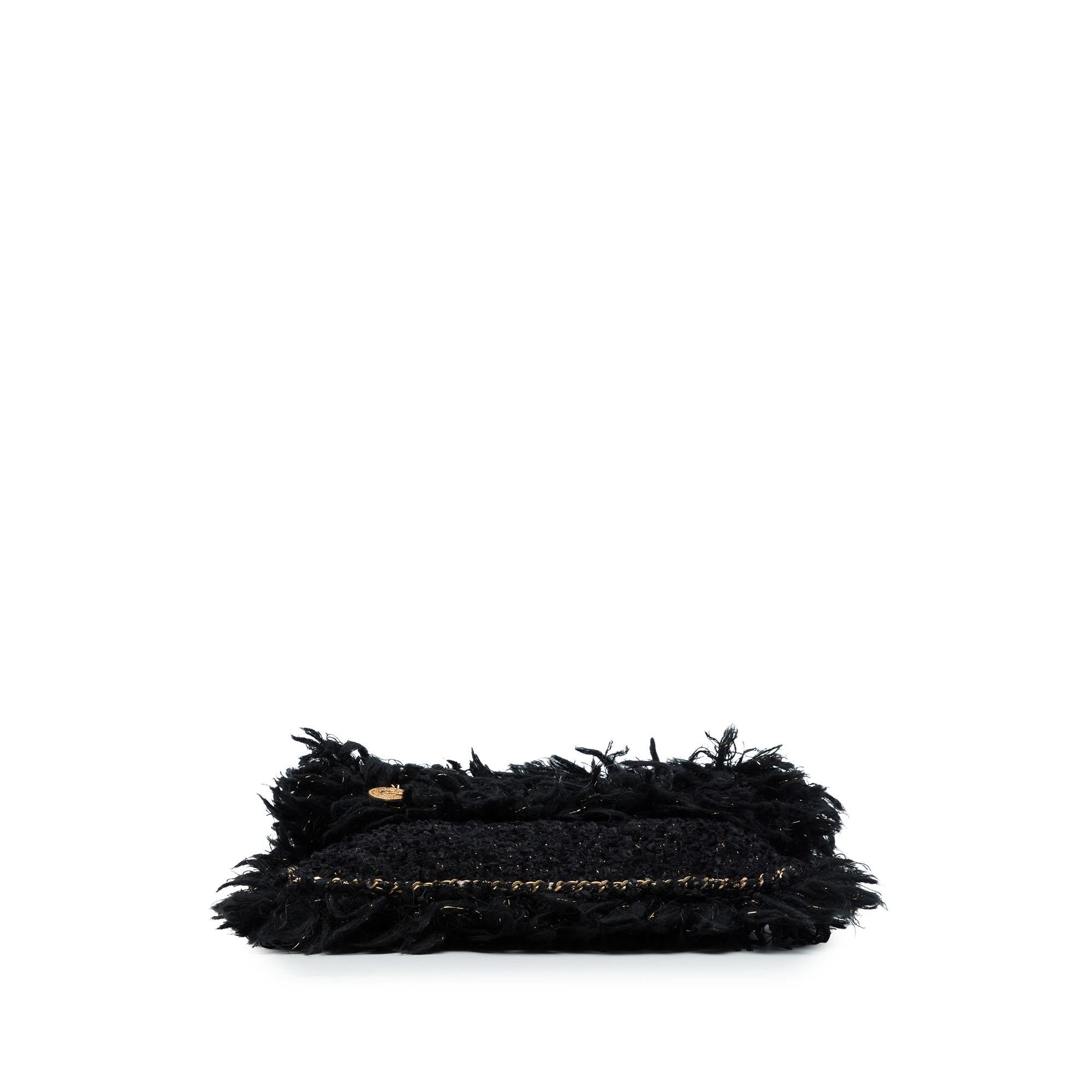 Chanel Paris Cosmopolite Tweed Fringe Clutch