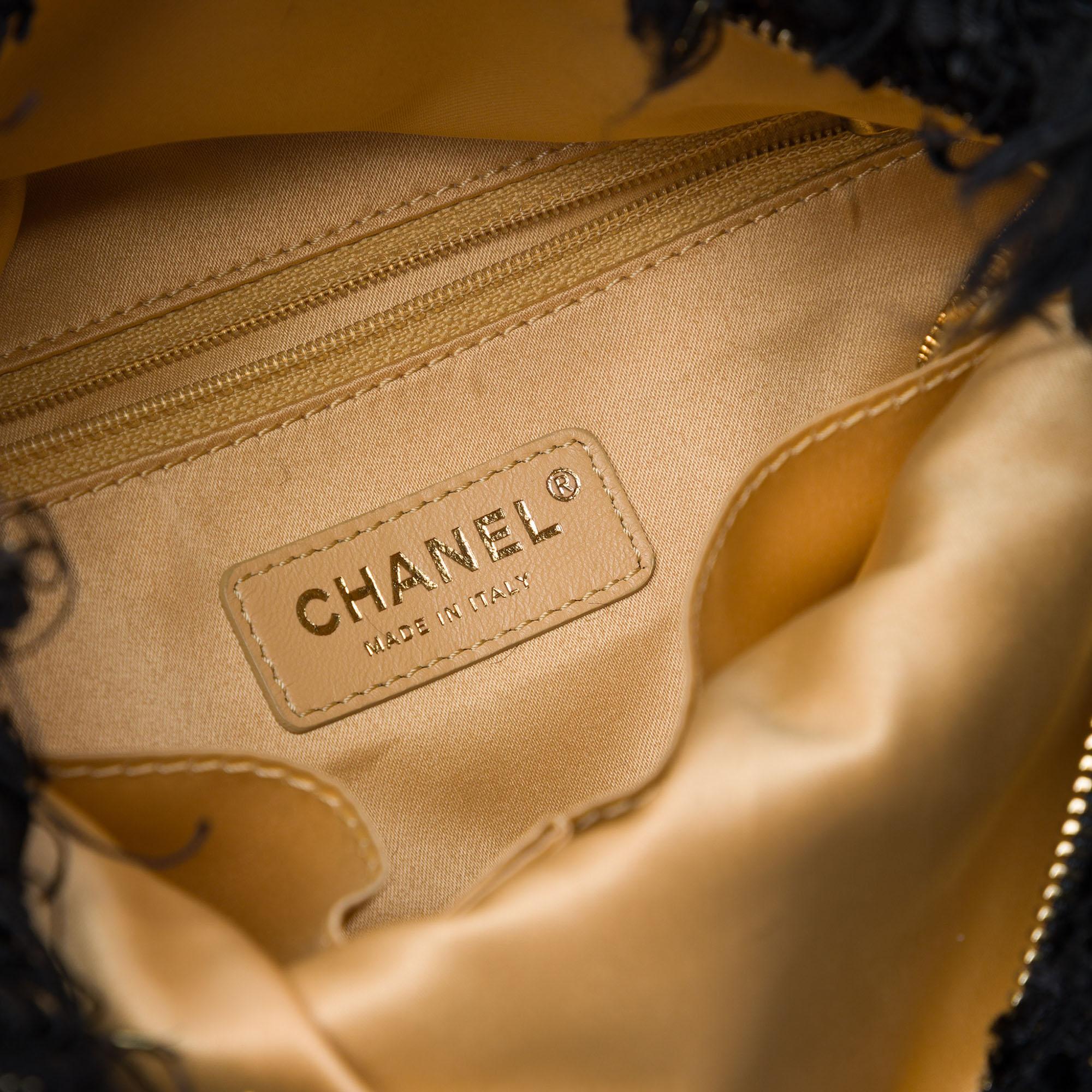 Chanel Paris Cosmopolite Tweed Fringe Clutch