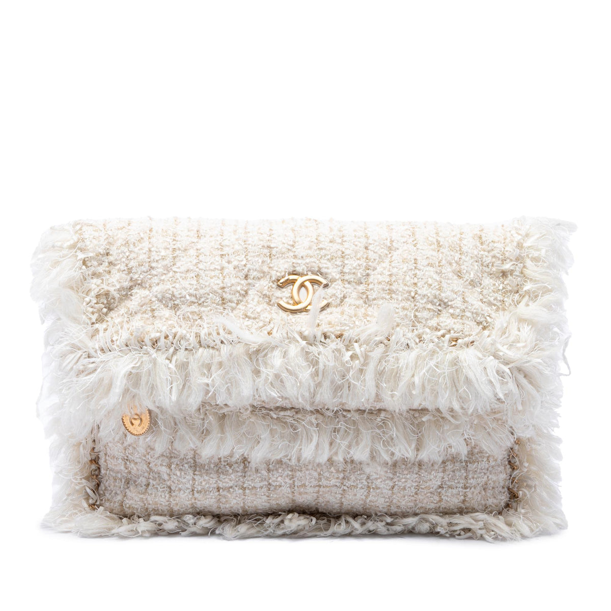 Chanel Paris Cosmopolite Tweed Fringe Clutch