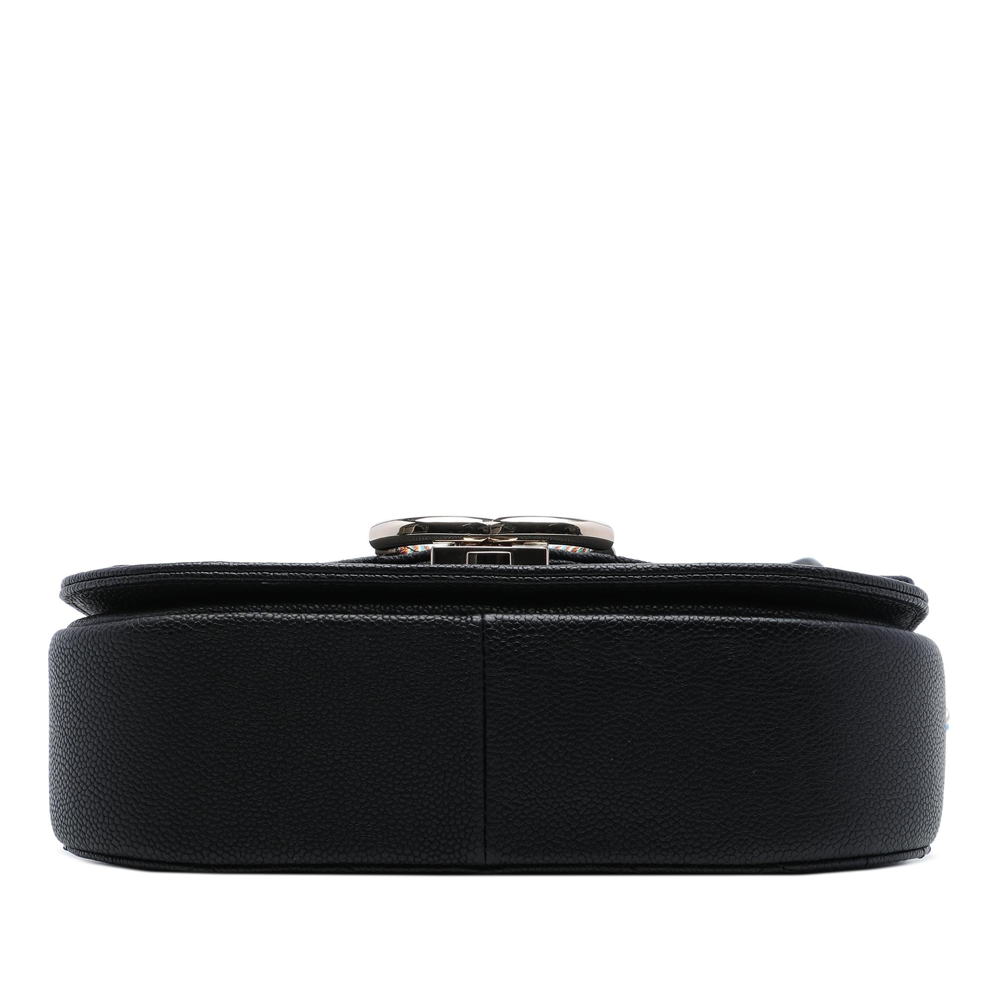 Chanel Paris Cuba Medium Quilted Caviar Thread Around Flap