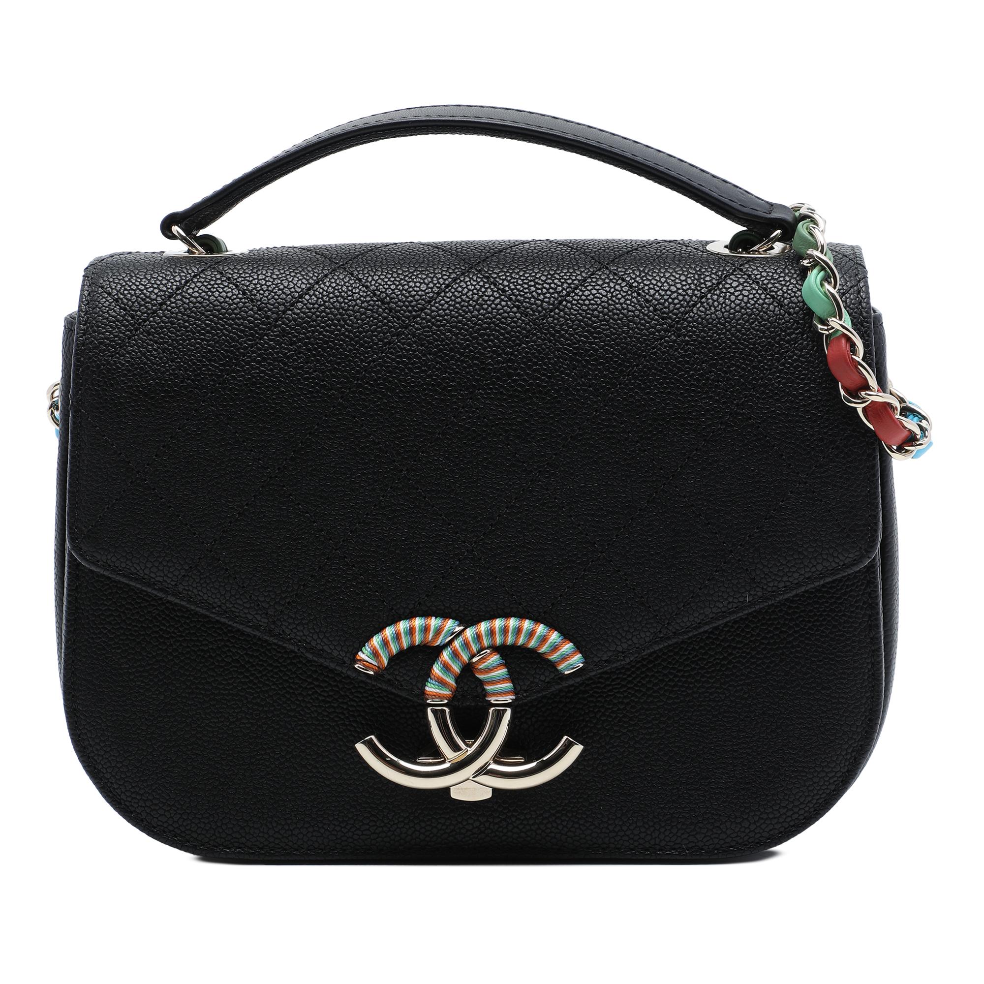 Chanel Paris Cuba Medium Quilted Caviar Thread Around Flap