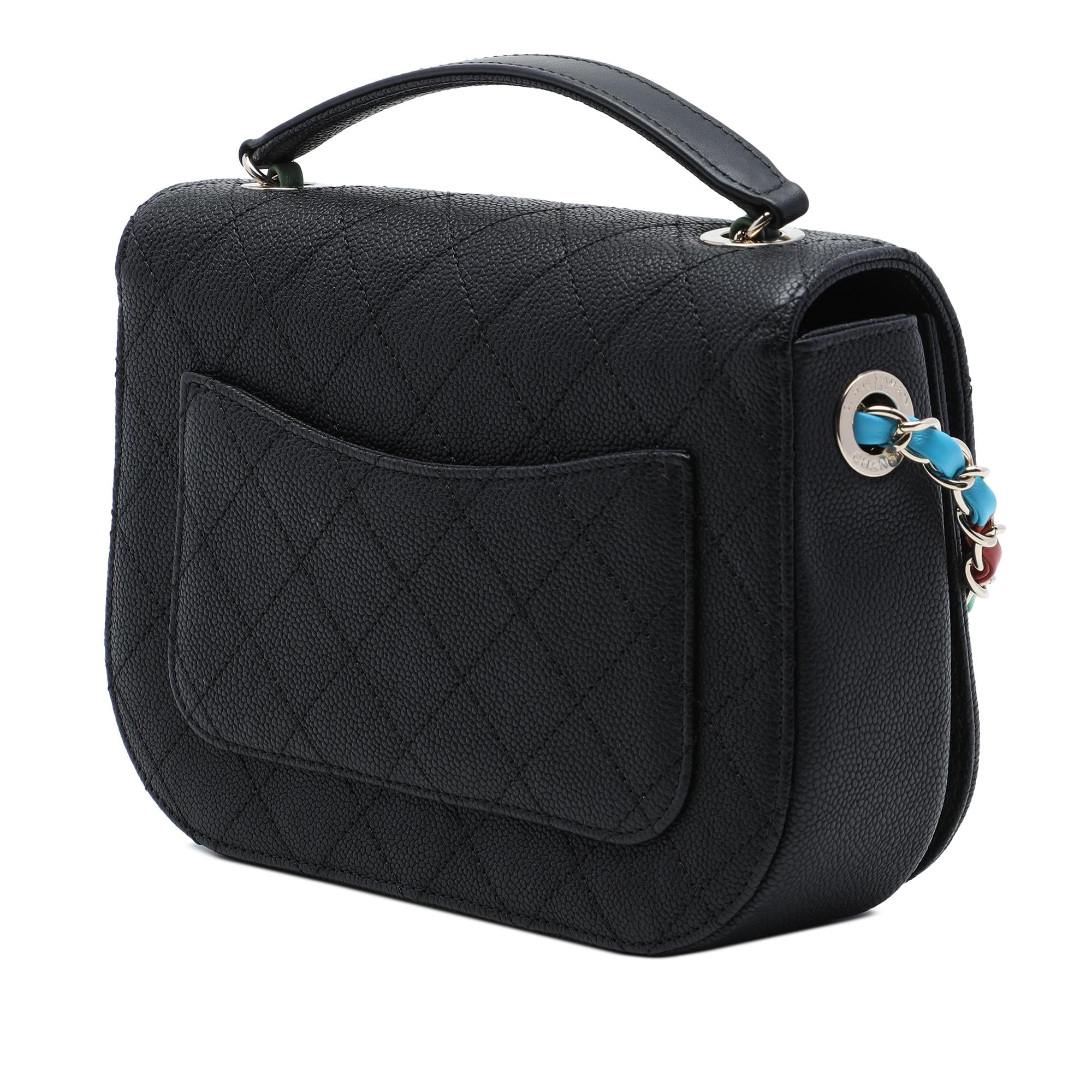 Chanel Paris Cuba Medium Quilted Caviar Thread Around Flap