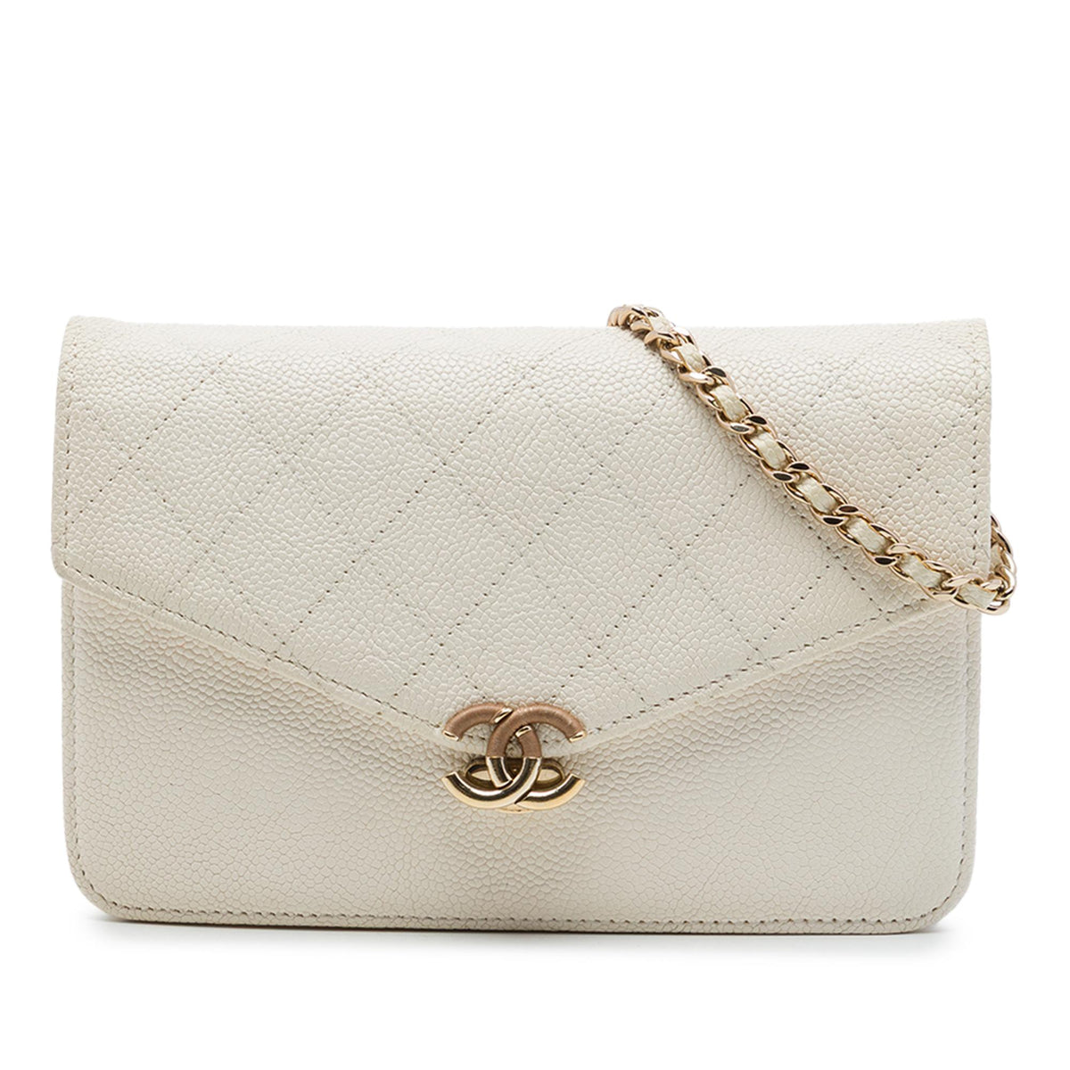 Chanel Paris Cuba Quilted Caviar Thread Around Wallet On Chain
