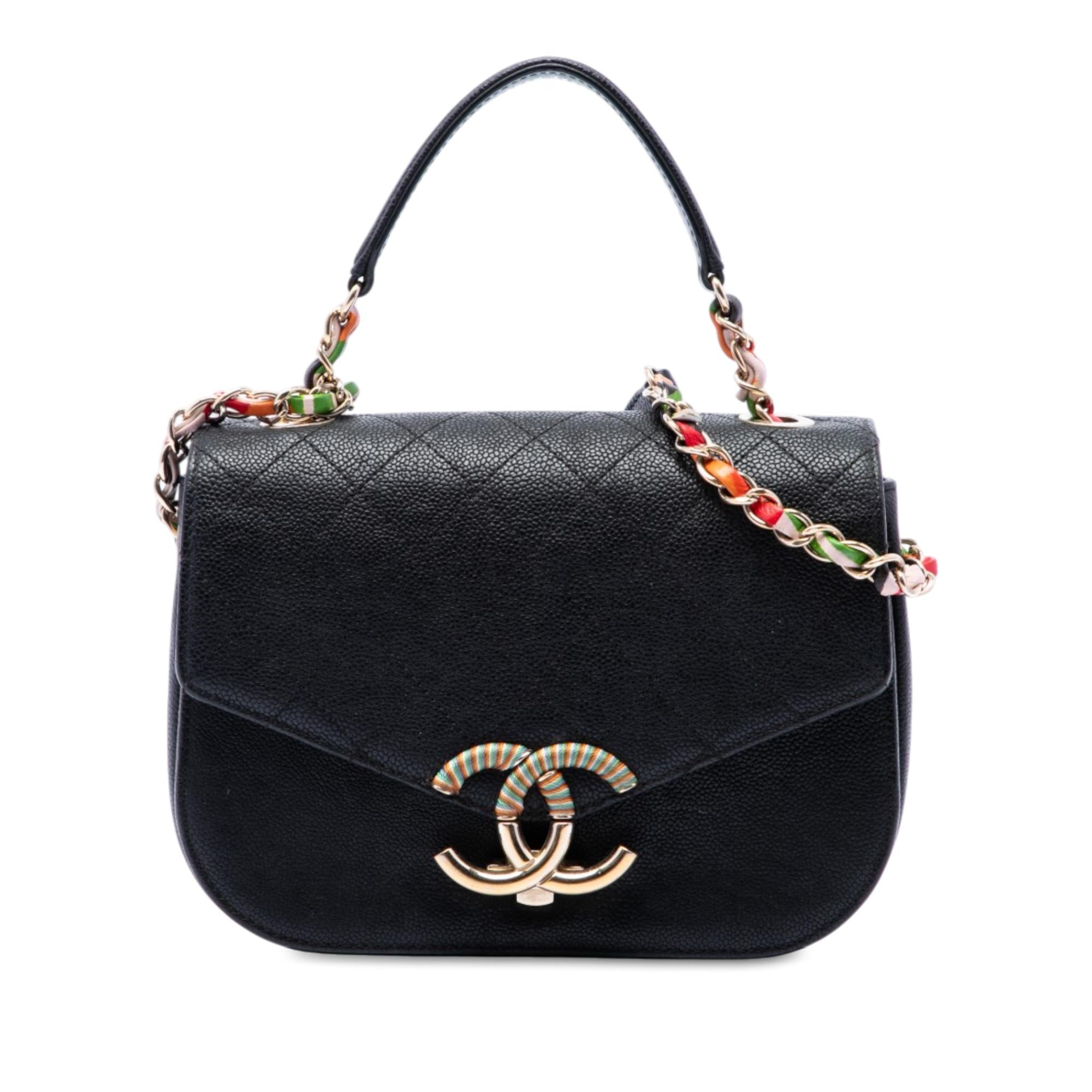 Chanel Paris Cuba Small Quilted Caviar Thread Around Flap