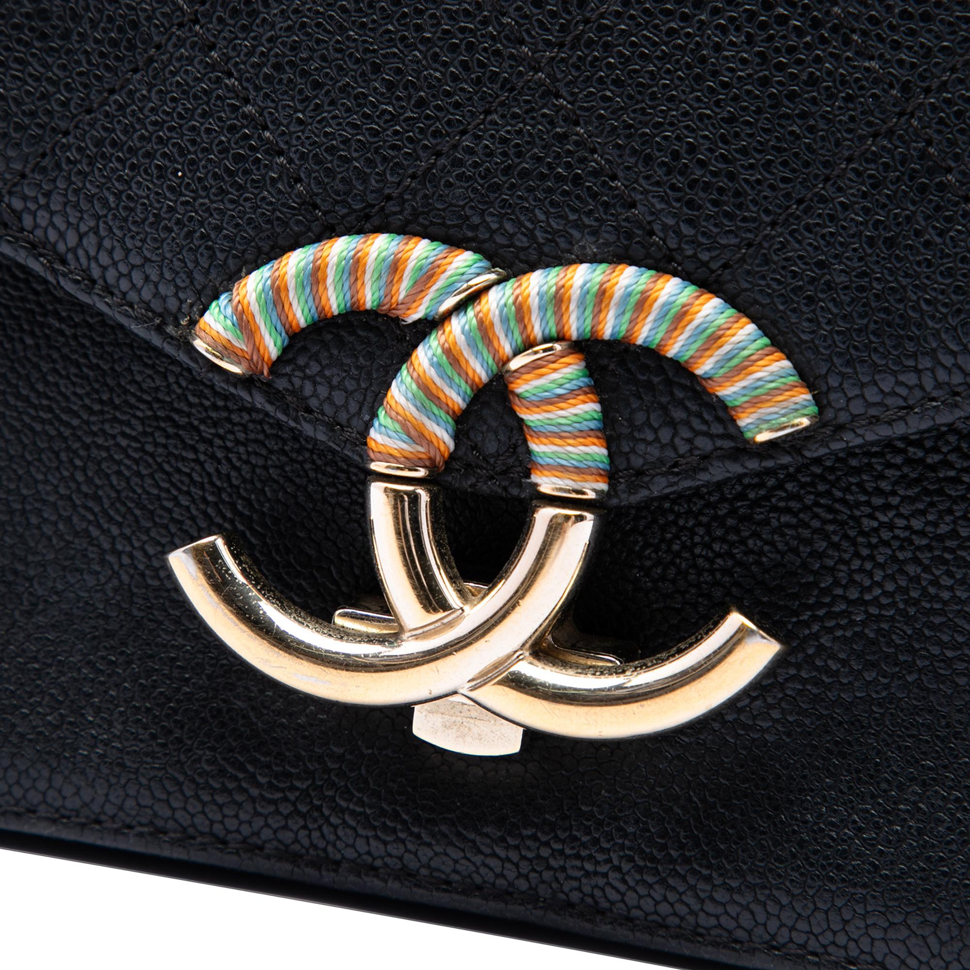 Chanel Paris Cuba Small Quilted Caviar Thread Around Flap
