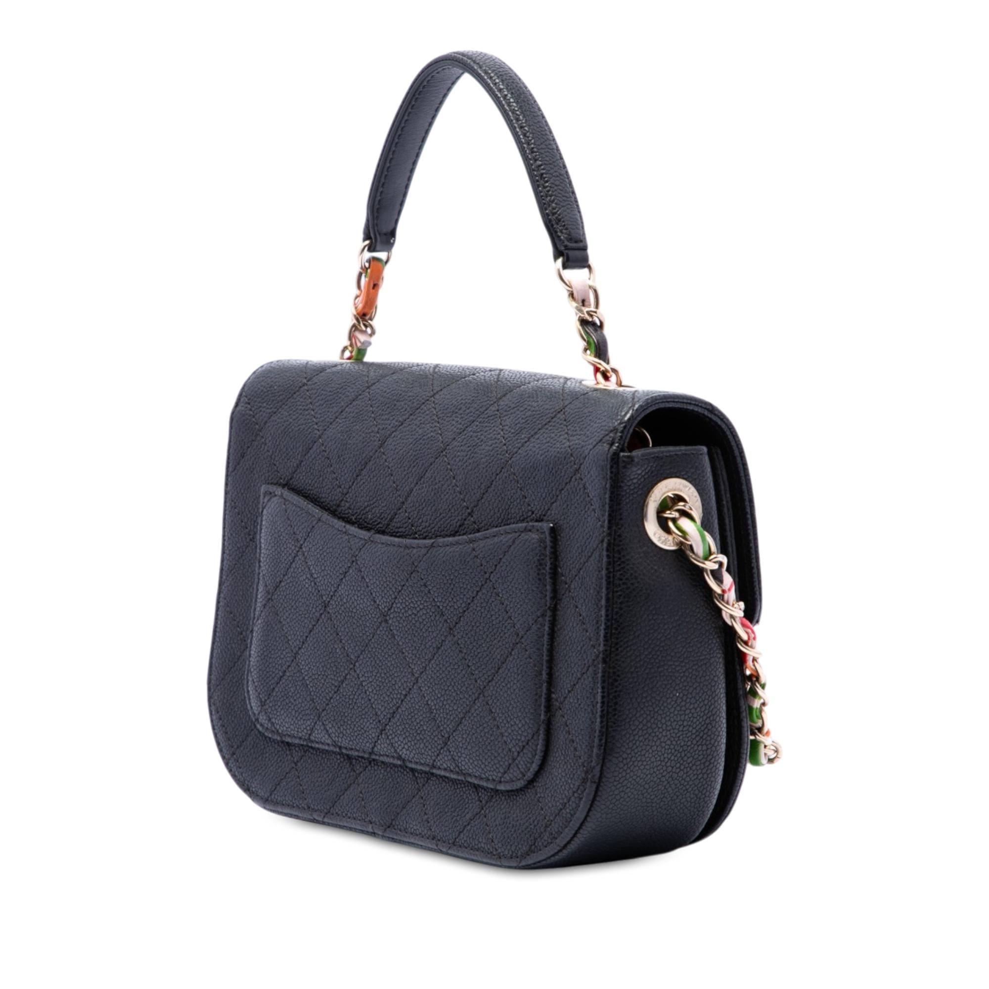 Chanel Paris Cuba Small Quilted Caviar Thread Around Flap