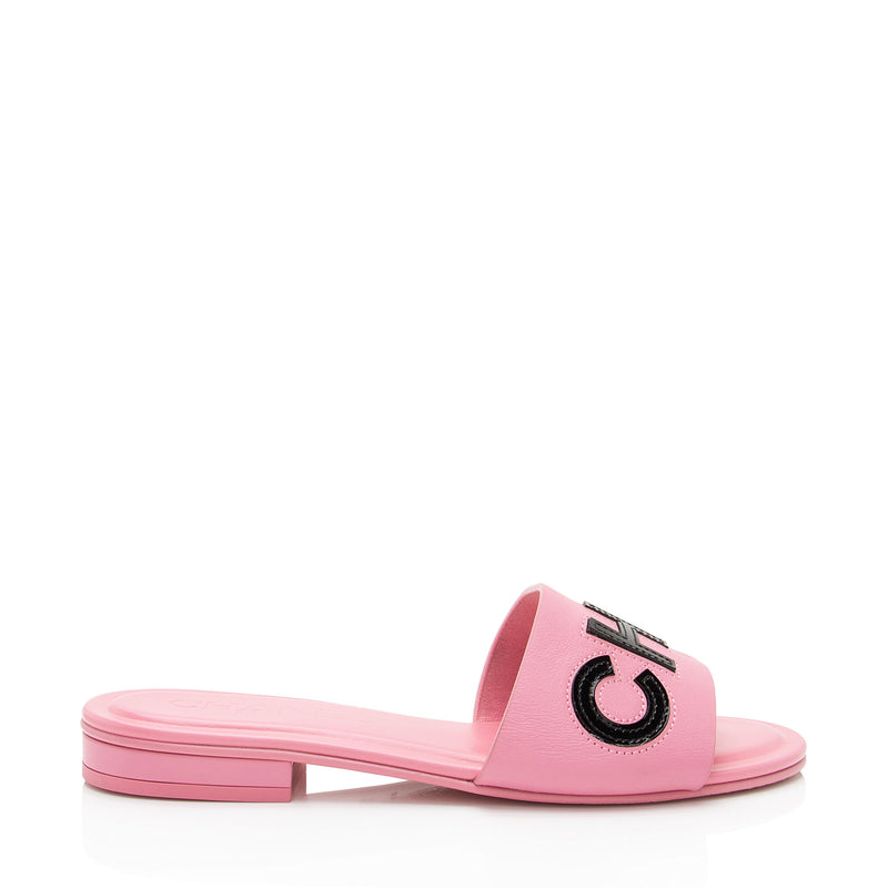 Chanel Patent Calfskin CC Slide Sandals Size 6.5 36.5 SHF gwwrsH