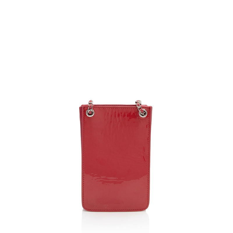 Chanel Patent Leather CC Phone Holder Crossbody (SHF-8mTe1i)