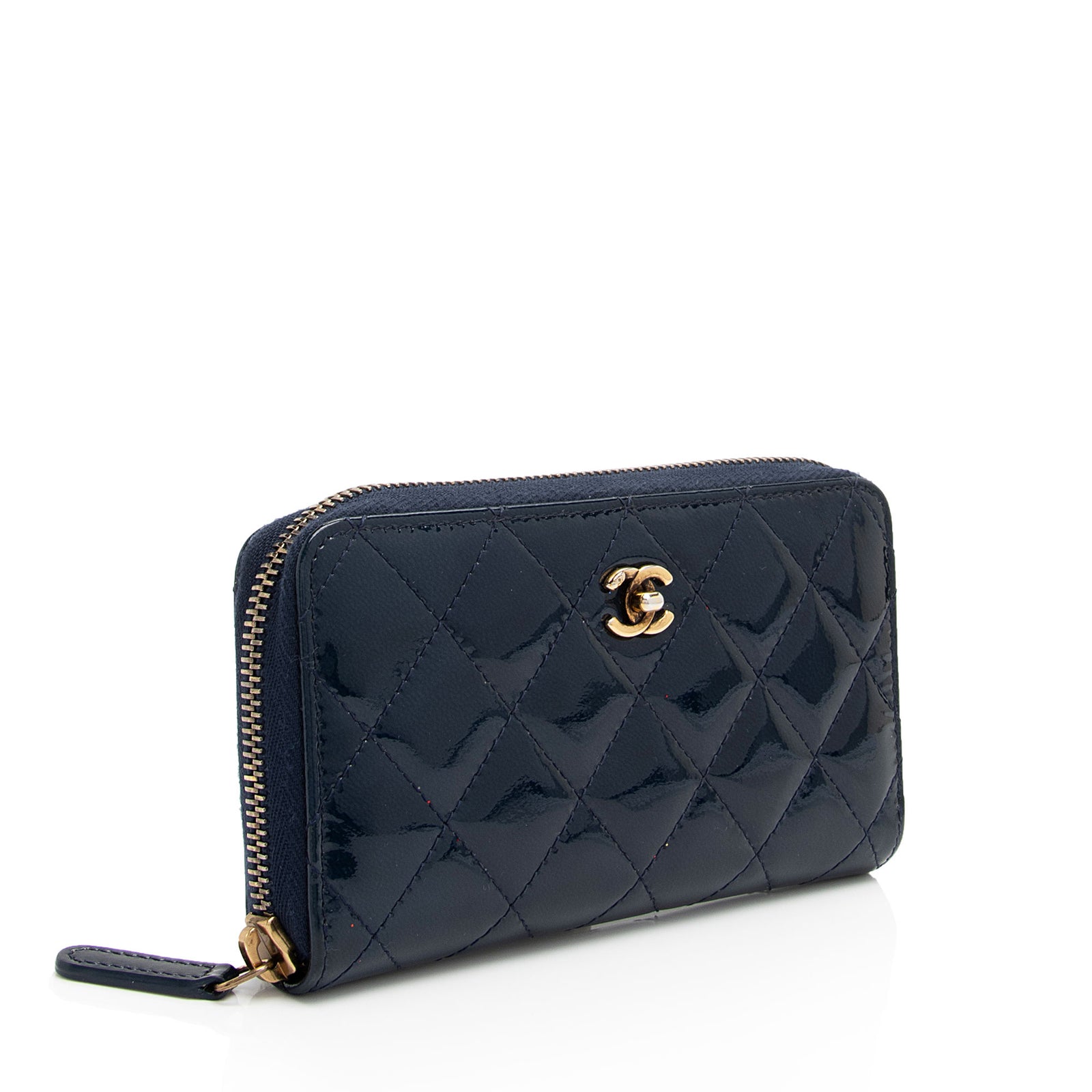Chanel Patent Leather CC Zip Around Small Wallet SHF WiZA9X LuxeDH