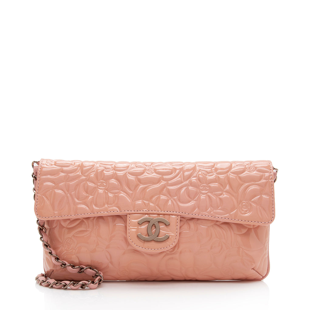 Chanel Patent Leather Camellia Classic Single Flap Bag (SHF-xZYOWM)