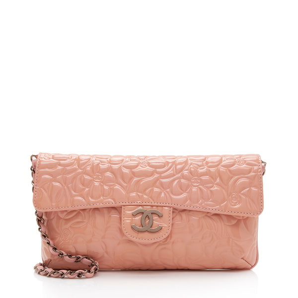 Chanel Patent Leather Camellia Classic Single Flap Bag (SHF-xZYOWM