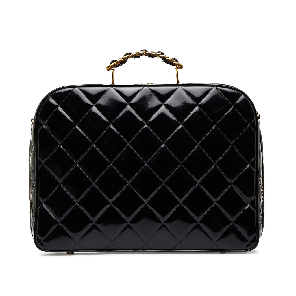 Chanel Patent Leather Chain Lunch Box Bag SHG Jo8ecE LuxeDH