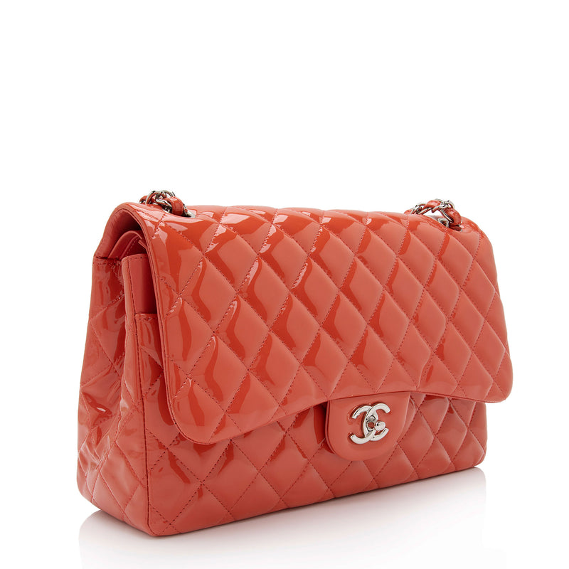Chanel Patent Leather Classic Jumbo Double Flap Bag (SHF-uTsbhj