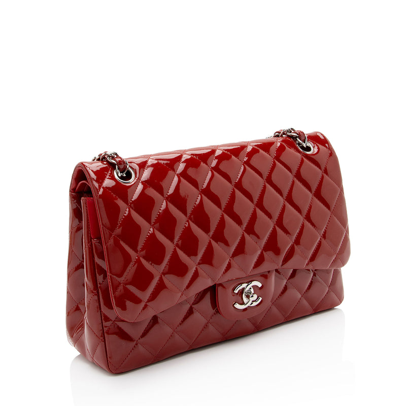 Chanel Patent Leather Classic Jumbo Double Flap Bag (SHF-Zki3Oi) – LuxeDH
