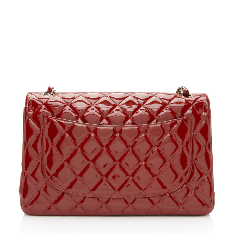 Chanel Patent Leather Classic Jumbo Double Flap Bag (SHF-Sit8OS)