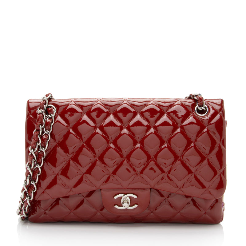 Chanel Patent Leather Classic Jumbo Double Flap Bag (SHF-Sit8OS)