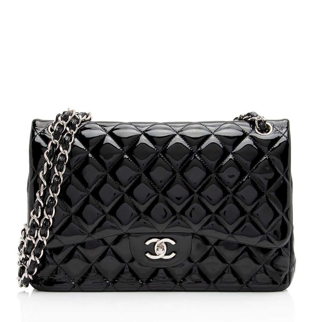 Chanel Patent Leather Classic Jumbo Double Flap Bag (SHF-lMNM0P) – LuxeDH
