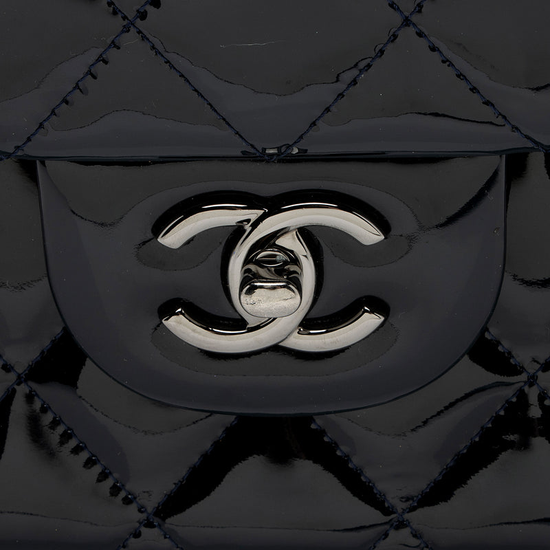 Chanel Patent Leather Classic Jumbo Double Flap Bag (SHF-Ye66Rb)