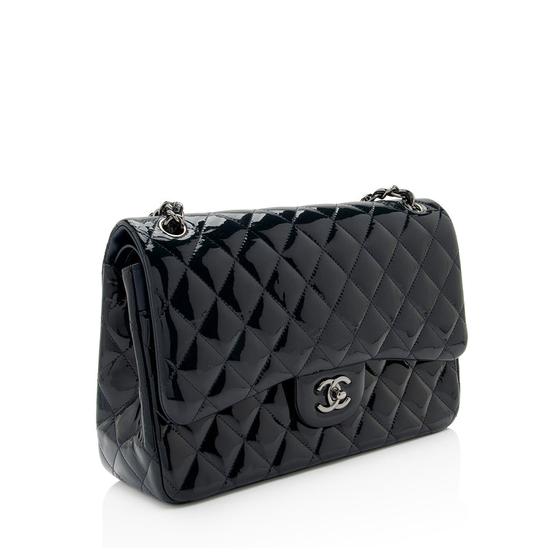 Chanel Patent Leather Classic Jumbo Double Flap Bag (SHF-Ye66Rb)
